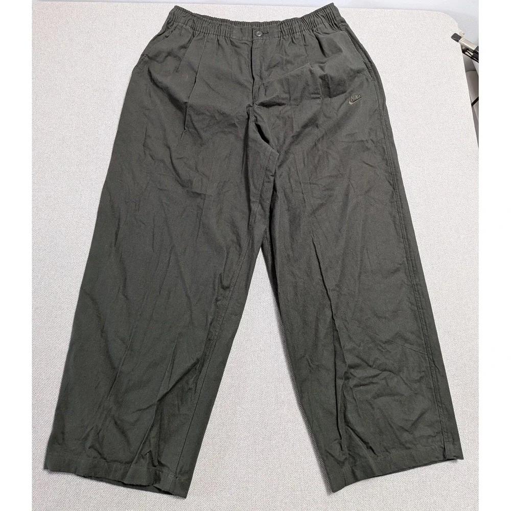 Nike Pants Men's XL Olive Green Oversized Fit Drawstring Baggy Streetwear Skate